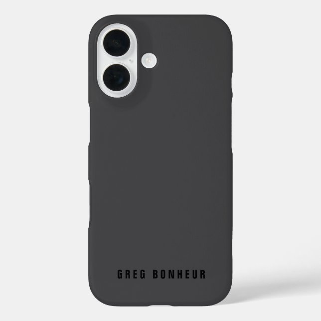 Modern Name or other Text Template | Dark Grey Case-Mate iPhone Case (Back)