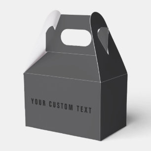 Modern Name or other Text Template Dark Grey Favor Box