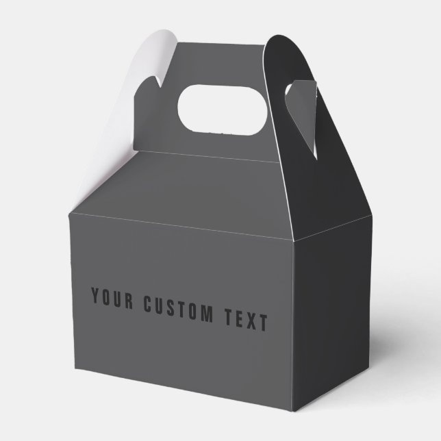 Modern Name or other Text Template | Dark Grey Favor Box (Front Side)