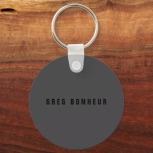 Modern Name or other Text Template   Dark Grey Keychain