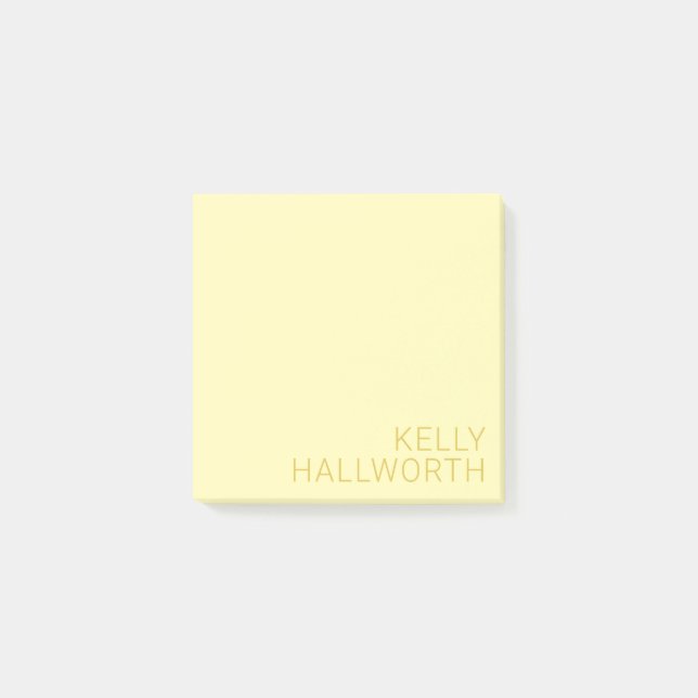 Modern Name (or other text) Yellow Post-it Notes (Front)
