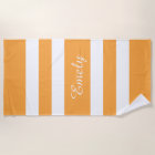 Modern Name Orange Striped Pool 