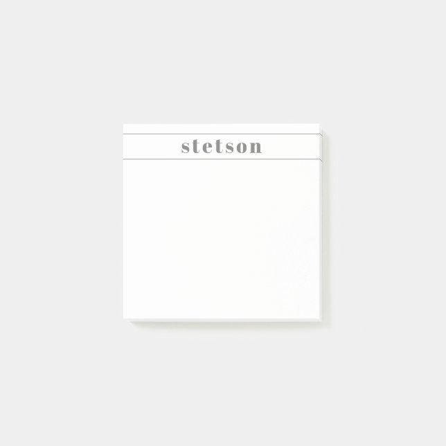 Modern name personalized stationery post-it notes (Front)