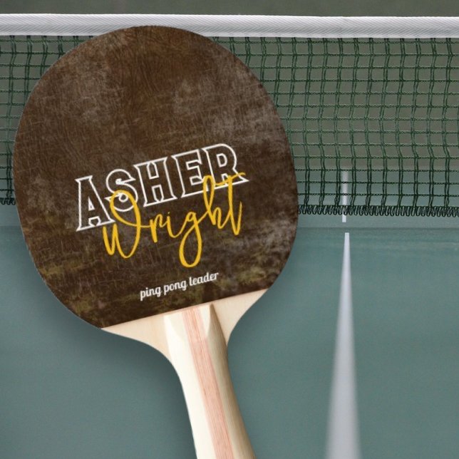 Modern Name 'ping pong leader' brown Ping Pong Paddle (Creator Uploaded)