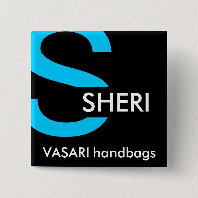 Modern Name Tag 2 Inch Square Button (Front)
