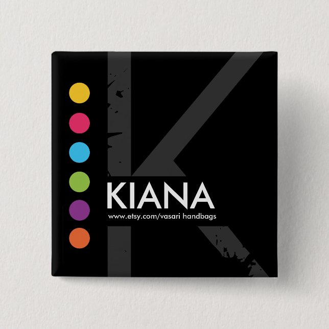 Modern Name Tag 2 Inch Square Button (Front)