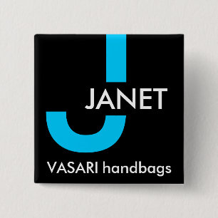 Modern Name Tag 2 Inch Square Button