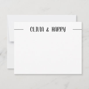 Modern Names Black White Note Card