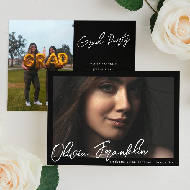 Modern Names Editable Multi Photo Graduation Party Invitation (Creator Uploaded)