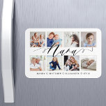 Modern Nana Script | Grandchildren Photo Collage Magnet<br><div class="desc">Send a beautiful personalized gift to your Grandma (Nana) that she'll cherish forever. Special personalized grandchildren photo collage magnet to display your own special family photos and memories. Our design features a simple 8 photo collage grid design with "Nana" designed in a beautiful handwritten black script style. Each photo is...</div>