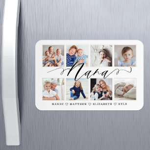 Modern Nana Script   Grandchildren Photo Collage Magnet