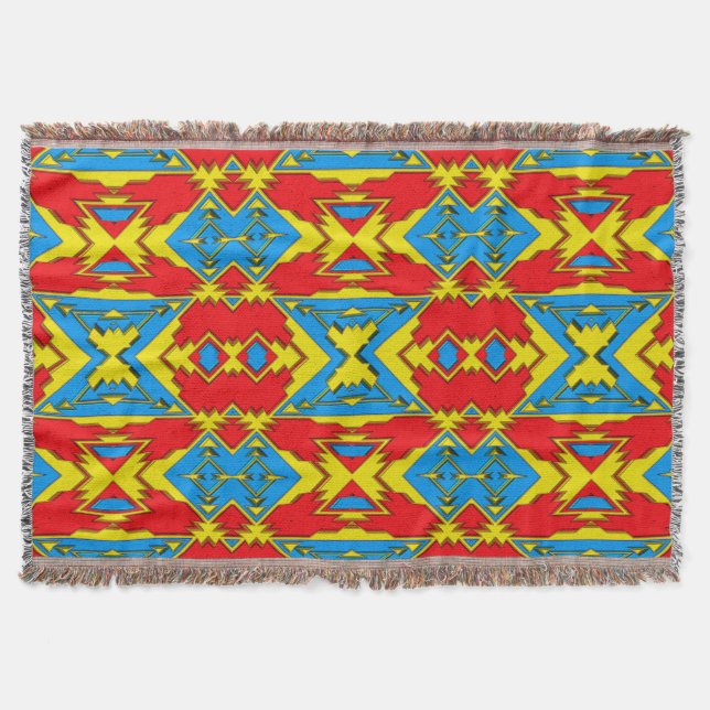 Modern Native American 12 Throw Blanket (Front)