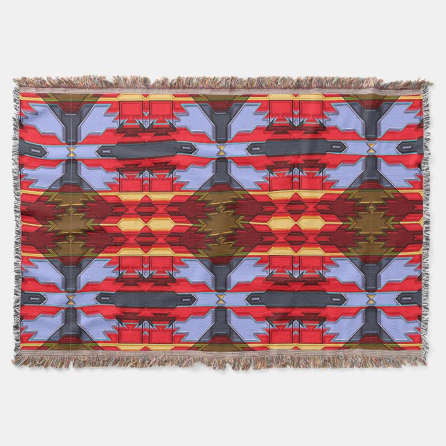 Modern Native American 5 Throw Blanket (Front)