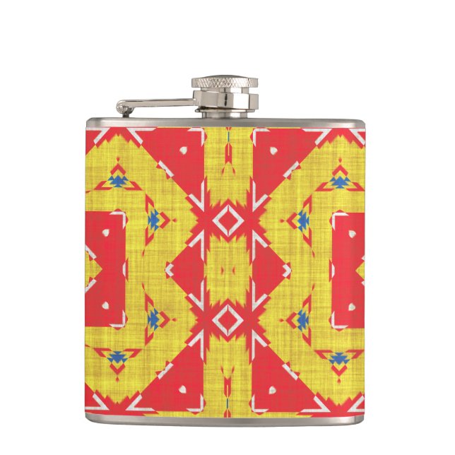 Modern Native American 8 Wrapped Flask (Front)