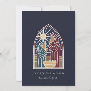 Modern Nativity religious Christmas Holiday Card