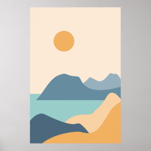 Modern natural abstract landscape poster