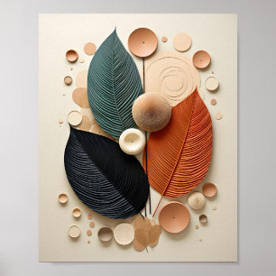 Modern Nature Abstract Art Of A Autumn Leaves Poster