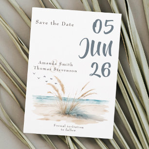 Modern nature beach pampa grass landscape save the date