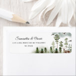 Modern Nature Green Forest | Watercolor Trees<br><div class="desc">Add a touch of rustic elegance to your wedding stationery with this Nature Green Forest Wedding Return Address Label. Featuring a watercolor woodland scene with pine trees, flying birds, and a deer, this design is ideal for couples who love nature, the outdoors, or rustic celebrations. Personalize with your names and...</div>