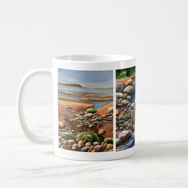 Modern Nature Landscape Original Art Coffee Mug (Left)