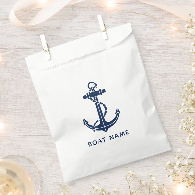 Modern Nautical Anchor Beach Trip Custom Swag Favour Bag (Clipped)