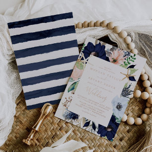 Modern Nautical Floral Rose Gold Foil Wedding
