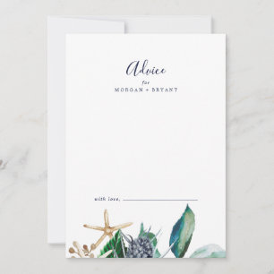 Modern Nautical   Greenery Wedding Advice Card