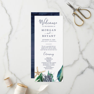 Modern Nautical   Greenery Wedding Program