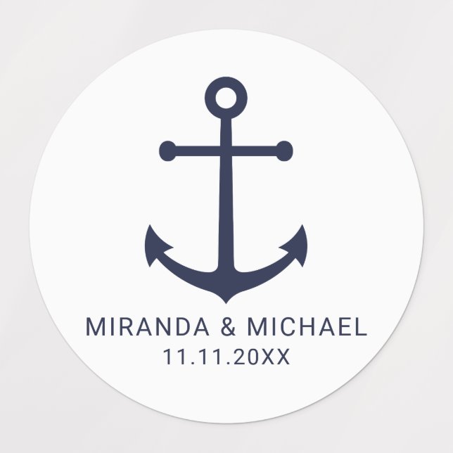 Modern Nautical Navy Blue Anchor Wedding Favour (Design 1)