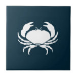 Modern Nautical Navy Blue Crab Kitchen Backsplash Tile<br><div class="desc">Set off your kitchen nautical decor with these Modern Nautical Navy Blue Crab Kitchen Backsplash ceramic tiles.  This simple modern design has a customizable blue background and white crab silhouette.  Change to your colour choice by clicking personalize template option.</div>