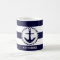 Modern Nautical Navy Blue Striped And Anchor