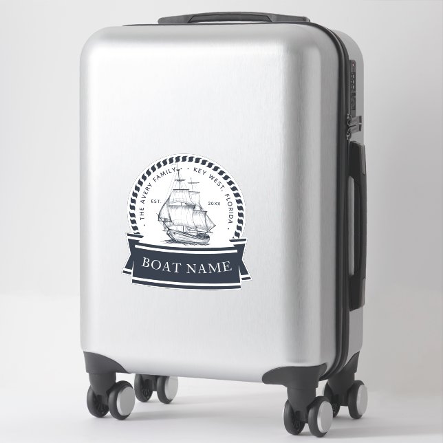 Modern Nautical Personalized Boat (Suitcase)