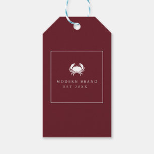 Modern Nautical Rec Elegant Coastal Crab Gift Tags
