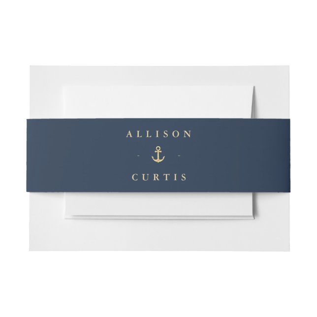 modern nautical sea belly band invitation belly band (Front Example)