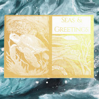 Modern Nautical Seas & Greetings, Sea Turtle