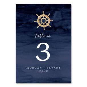 Modern Nautical   Ship Helm Table Number