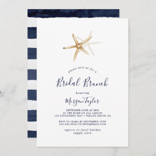 Modern Nautical   Starfish Bridal Brunch Invitation