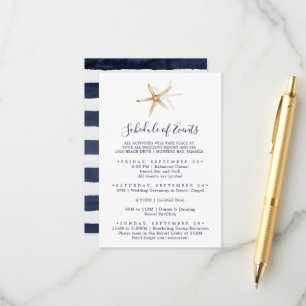Modern Nautical Starfish Schedule of Events Enclosure Card