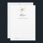 Modern Nautical | Starfish Wedding Advice Card<br><div class="desc">This modern nautical starfish wedding advice card is perfect for a cruise or beach wedding and can be used for any event. The simple design features gold starfish. These advice cards can be used as a guestbook alternative for a wedding reception, bridal shower, baby shower or graduation party. Personalize the...</div>
