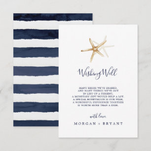 Modern Nautical Starfish Wedding Wishing Well Card