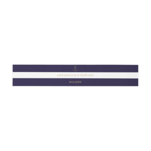 Modern nautical stripes wedding Belly Band Invitation Belly Band