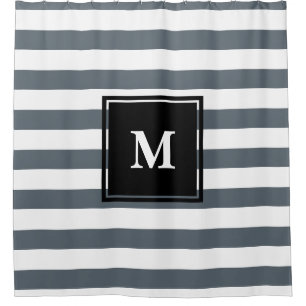 Modern Nautical Thick White & Grey Stripes