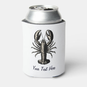 Modern Nautical vintage Lobster Personalized Can Cooler