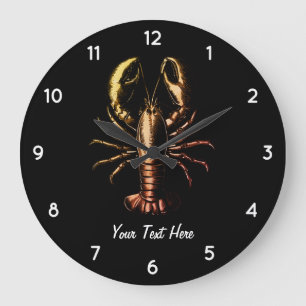 Modern Nautical vintage Lobster Personalized  Large Clock