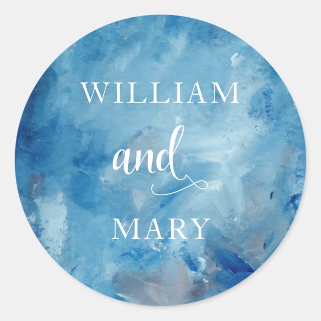 Modern Nautical Watercolor Wedding Envelope Seals (Front)