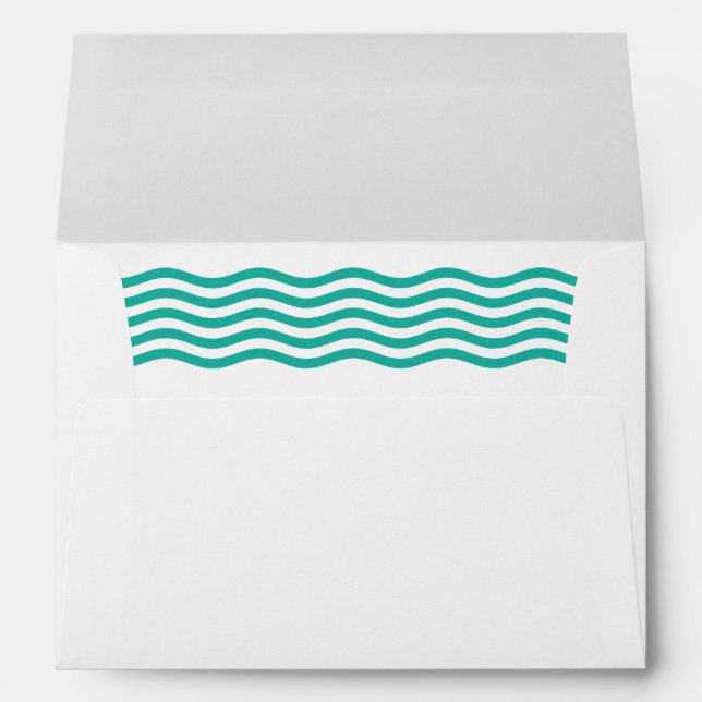 Modern Nautical Waves Self-Addressed Envelopes (Back (Bottom))
