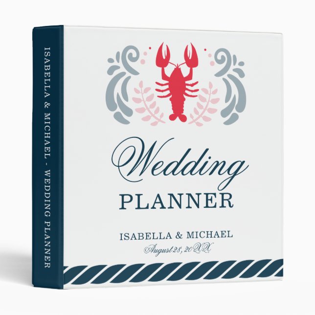 Modern Nautical Wedding Planner Binder (Front/Spine)