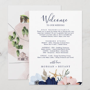 Modern Nautical Welcome Letter Itinerary & Map