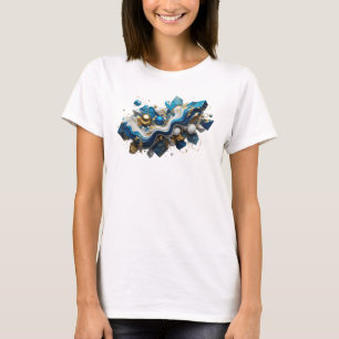 Modern Navy ABSTRACT ART Wearable Art T-Shirt