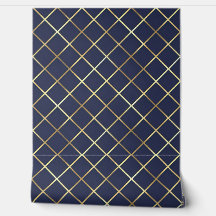 Modern Navy and Gold Diamond Grid